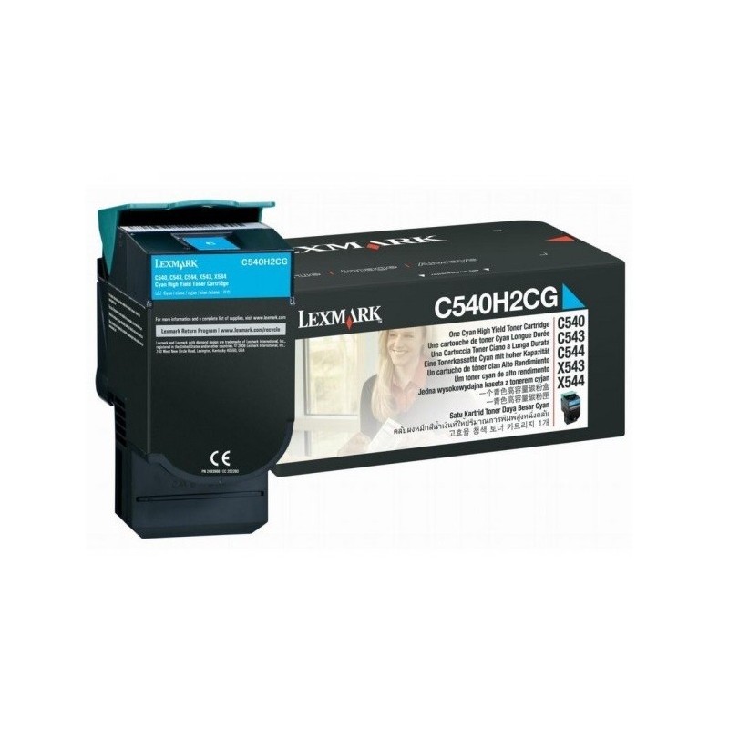 Toner cyan haute capacité Lexmark pour C540 / C543 / ... X543 / X544