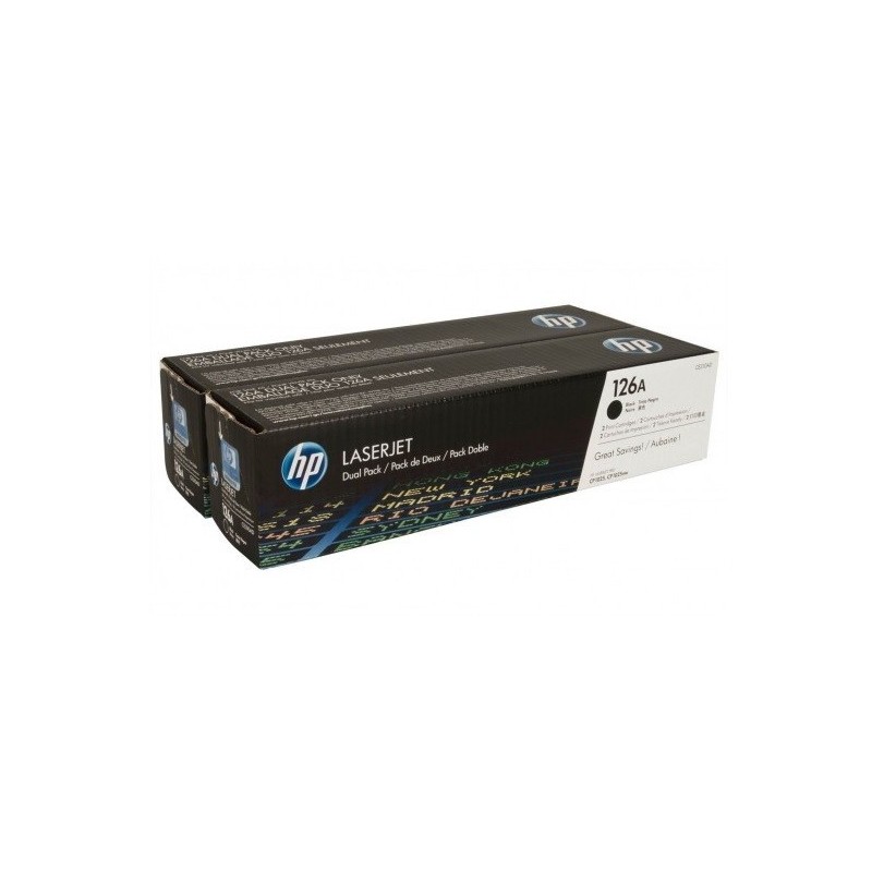 Pack de 2 Toners noirs  HP pour laserjet Pro CP1025 (126A), Toner Express : achat en ligne de Pack de 2 Toners noirs  HP pour la