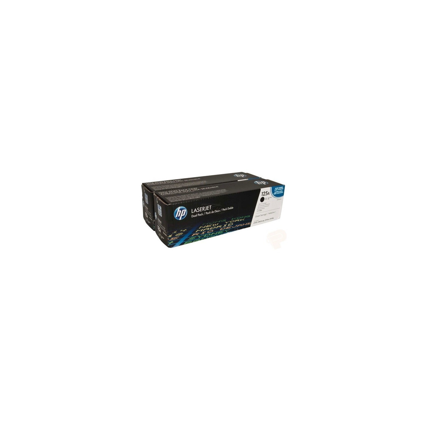 Pack de 2 toners noirs HP pour Colorlaserjet CP 1215 / 1515 / 1518 (125A), Toner Express : achat en ligne de Pack de 2 toners no