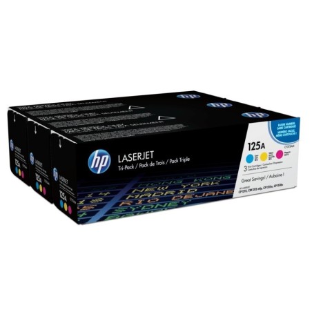 Pack toners tricolor HP pour Colorlaserjet CP 1215 / 1515 / 1518 (125A), Toner Express : achat en ligne de Pack toners tricolor 
