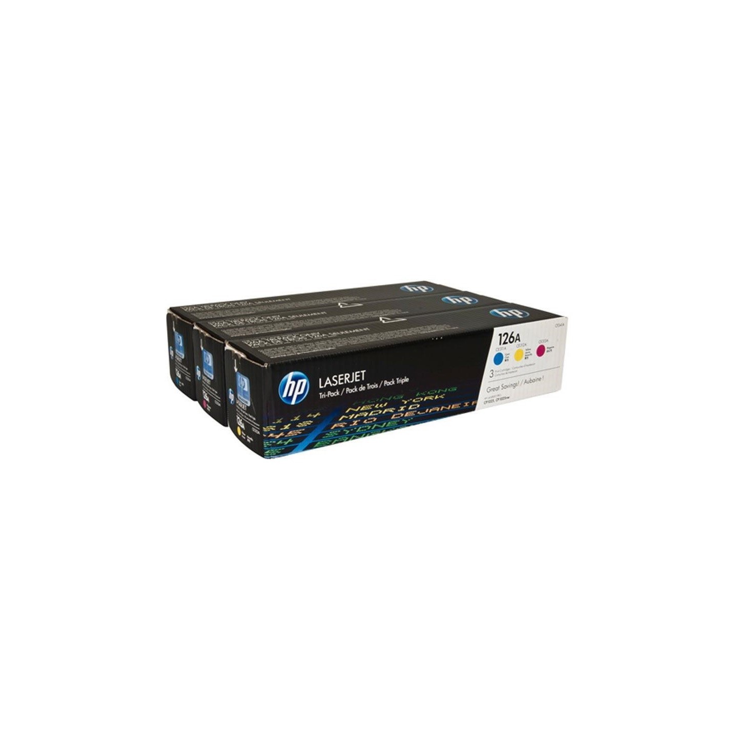 Pack de 3 toners HP (C-M-Y) pour laserjet Pro CP1025 (126A), Toner Express : achat en ligne de Pack de 3 toners HP (C-M-Y) pour 