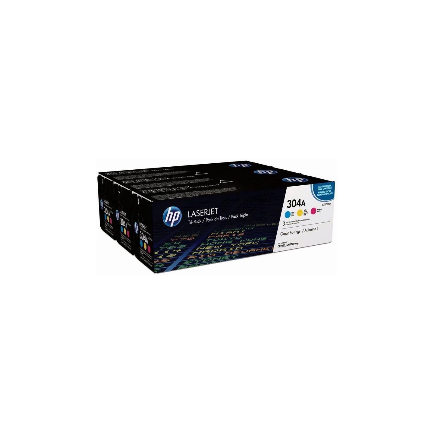 Pack tricolor HP pour laserjet CP2020/CP2025/CM2320MPF (304A), Toner Express : achat en ligne de Pack tricolor HP pour laserjet 