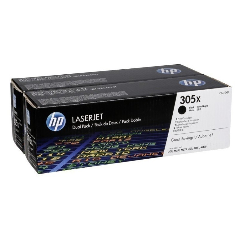Pack de 2 Toners noir haute capacité HP pour laserjet Pro 400 (305X), Toner Express : achat en ligne de Pack de 2 Toners noir ha