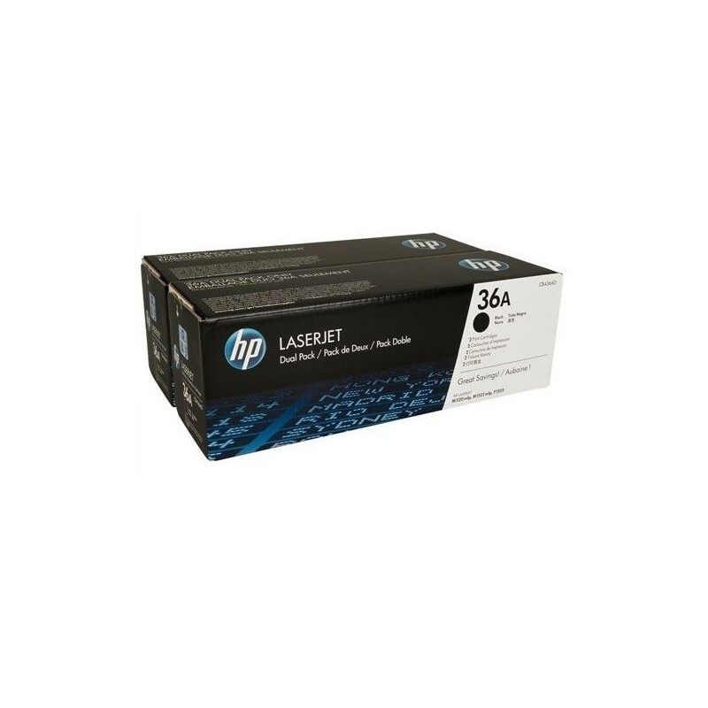 Pack de 2 Toners HP pour laserjet M1522 / P1505 / M1120 ... (36A), Toner Express : achat en ligne de Pack de 2 Toners HP pour la