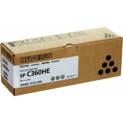 Cartouche toner noir haute capacité Ricoh pour SP C360 (type SPC360HE)