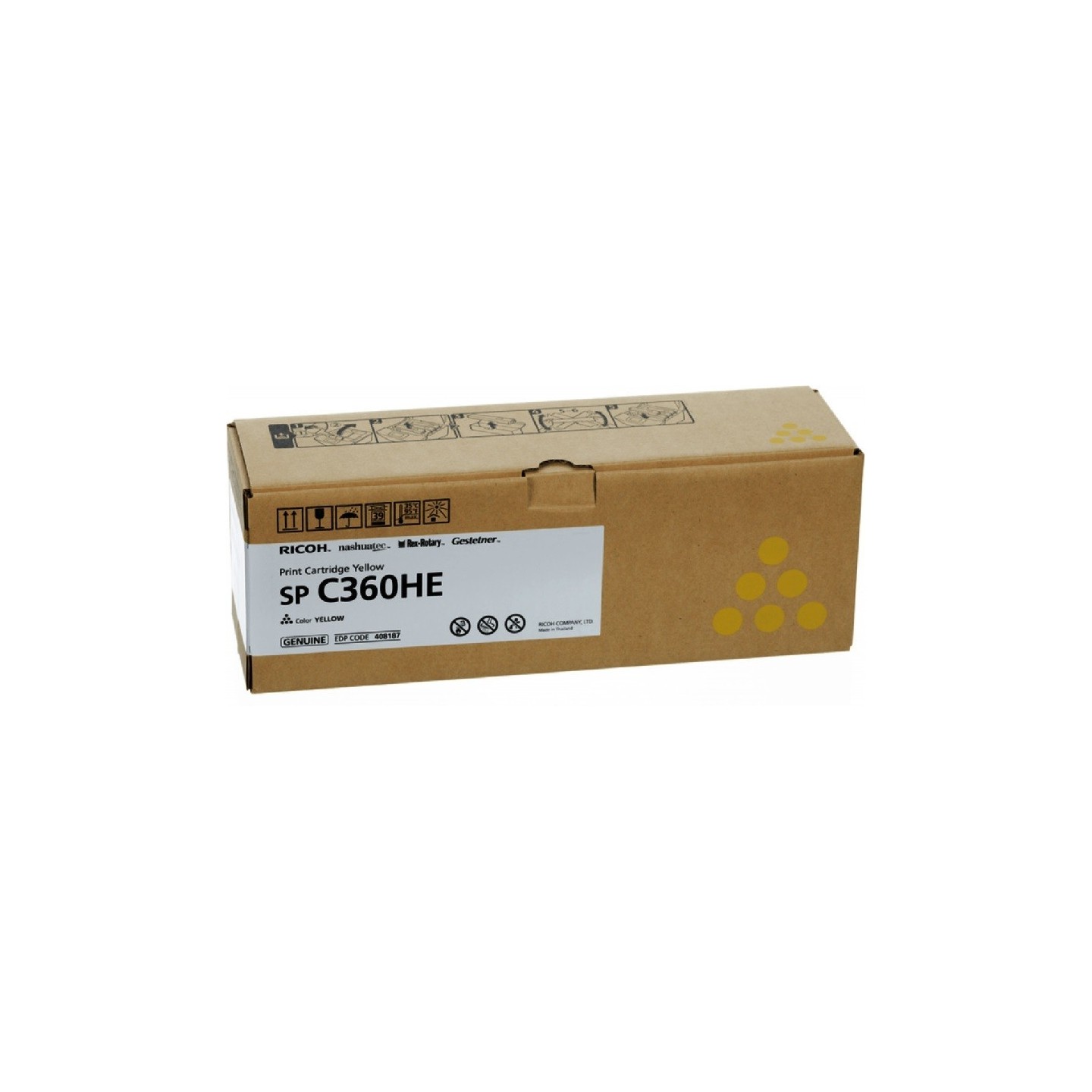 Cartouche toner jaune haute capacité Ricoh pour SP C360 (type SPC360HE)
