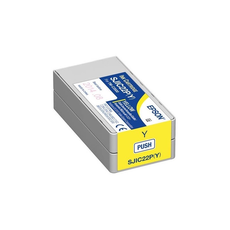 Cartouche Jaune pour Epson TM-C3500 (SJIC22P), Toner Express : achat en ligne de Cartouche Jaune pour Epson TM-C3500 (SJIC22P) p