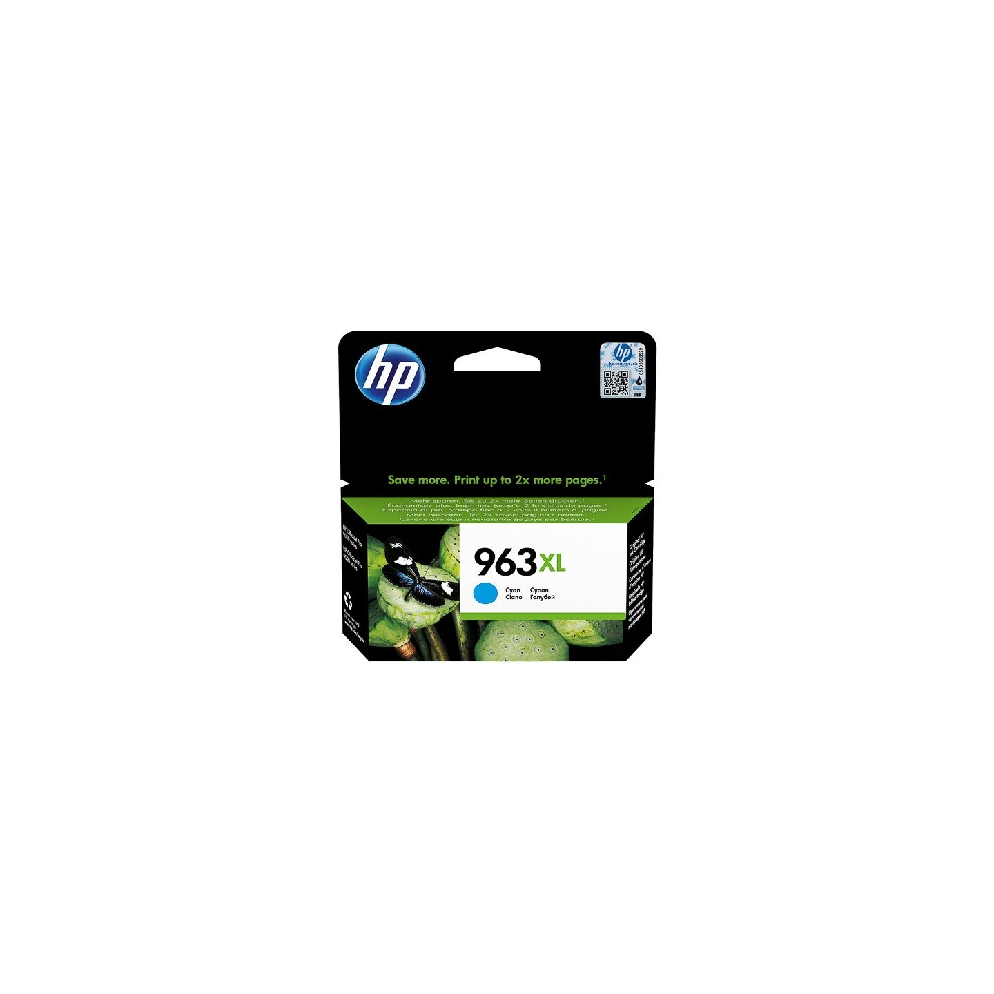 Cartouche jet d'encre Cyan Haute capacité HP pour Office Jet Pro 9010 / 9020 ....(N°963XL)