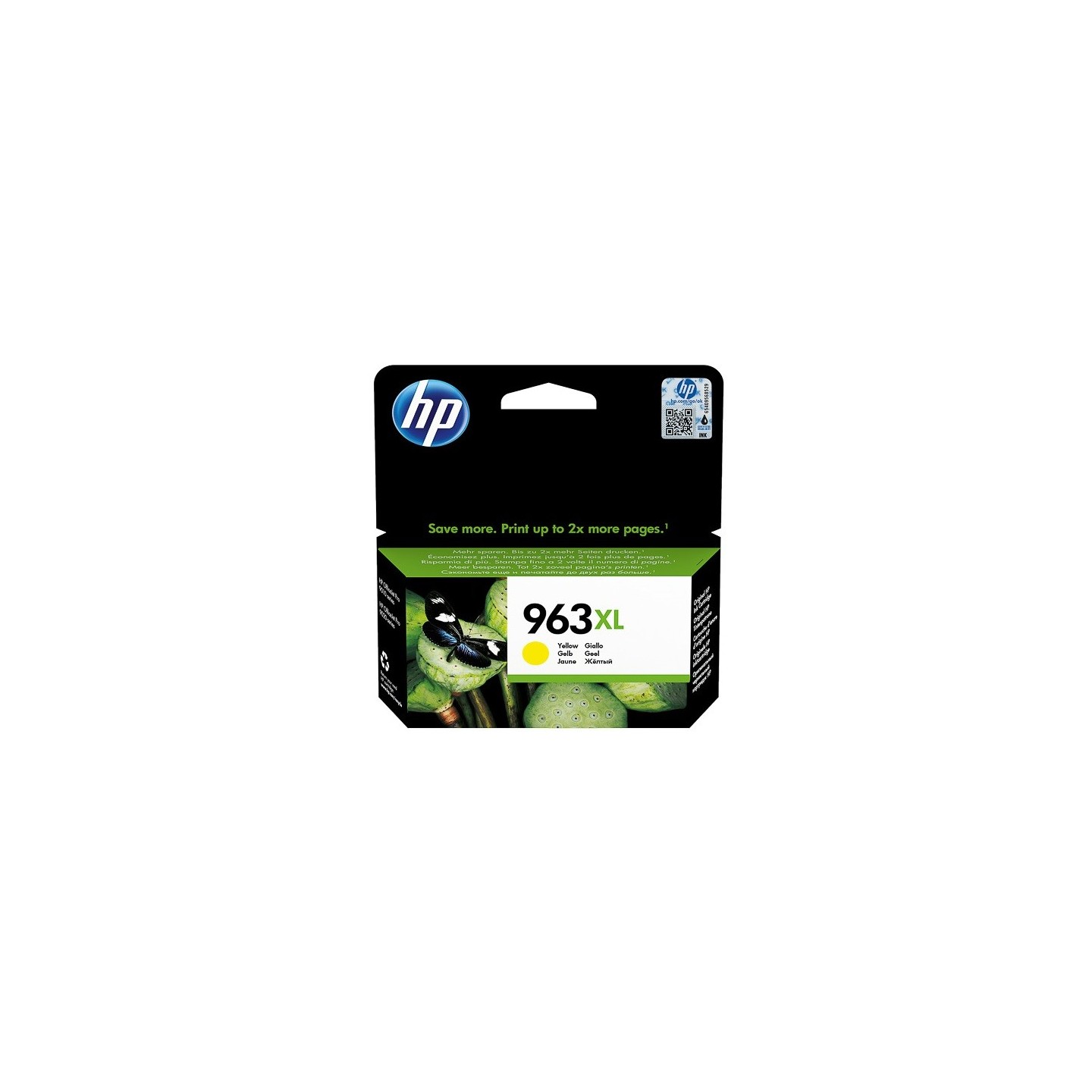 Cartouche jet d'encre Jaune Haute capacité HP pour Office Jet Pro 9010 / 9020 ....(N°963XL)