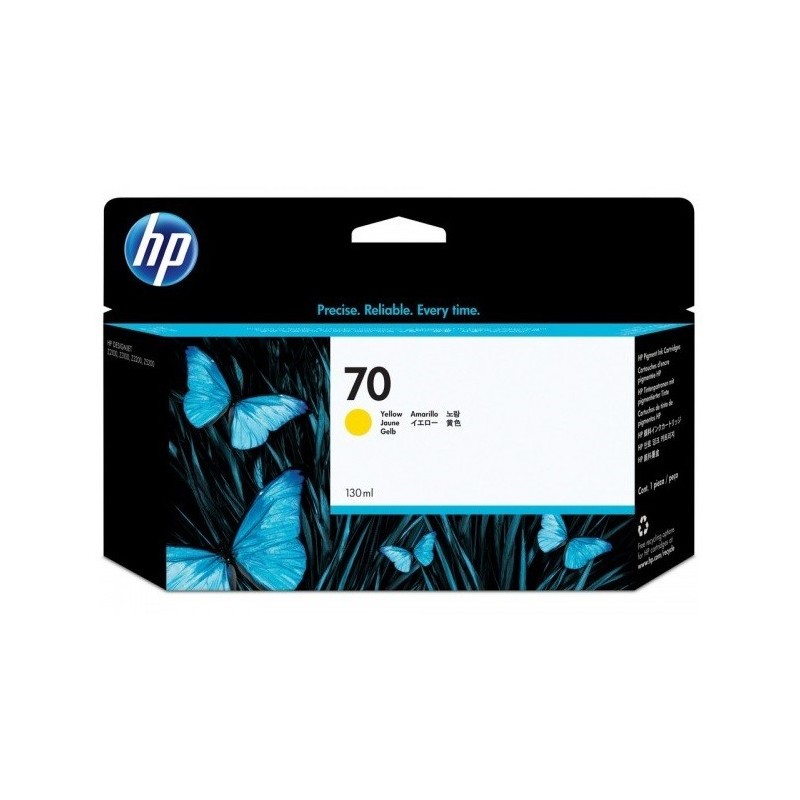 Cartouche jaune HP pour Designjet Z2100 / Z3100 (N°70), Toner Express : achat en ligne de Cartouche jaune HP pour Designjet Z21