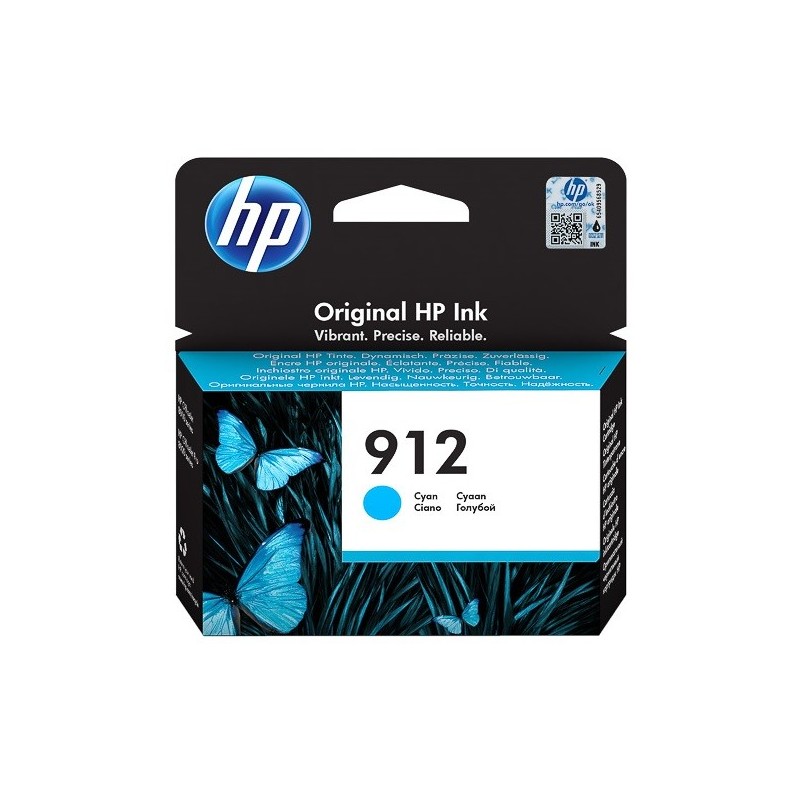 Cartouche jet d'encre Cyan HP pour Office Jet Pro 8012 / 8022 ....(N°912)