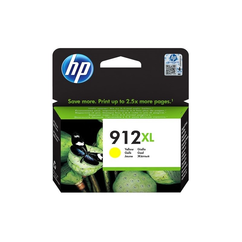 Cartouche jet d'encre Jaune haute capacité HP pour Office Jet Pro 8012 / 8022 ....(N°912XL)