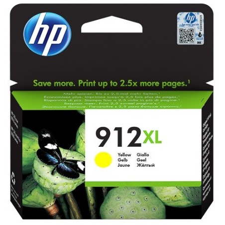 Cartouche jet d'encre Jaune haute capacité HP pour Office Jet Pro 8012 / 8022 ....(N°912XL)