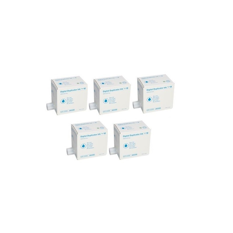 Pack 5 encres Bleu Ricoh pour JP4500 / DX4542 (Type IV) 