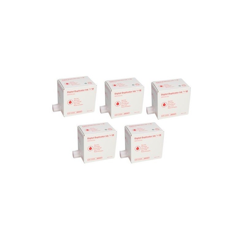 Pack 5 encres Rouge Ricoh pour JP4500 / DX4542 (Type IV) 