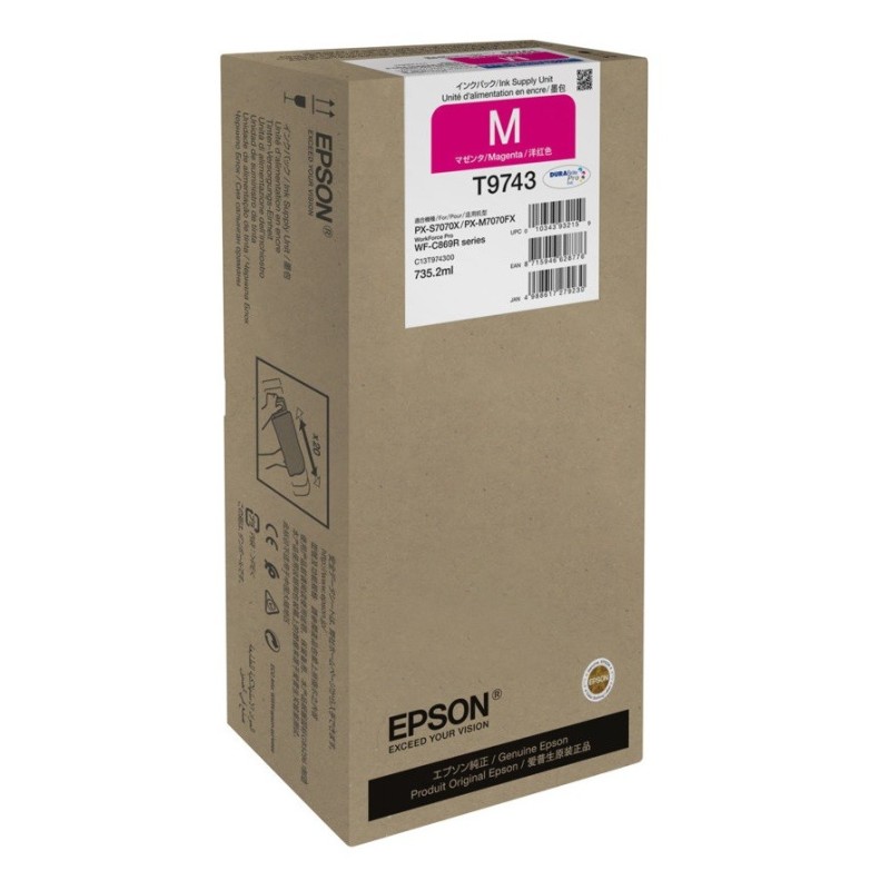 Cartouche d'encre Magenta (XXL) - Epson pour Workforce Pro WF-C869RDTW... (T9743)