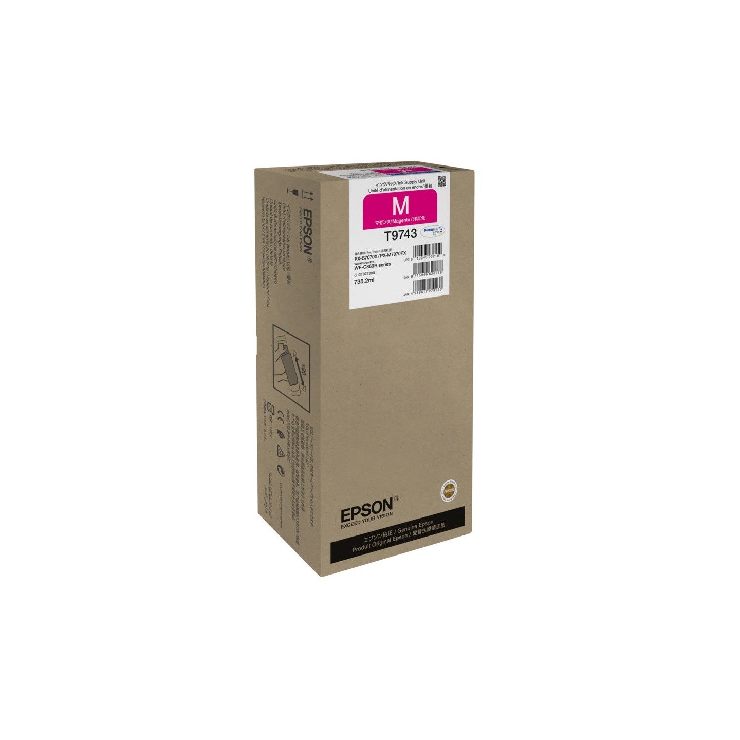 Cartouche d'encre Magenta (XXL) - Epson pour Workforce Pro WF-C869RDTW... (T9743)