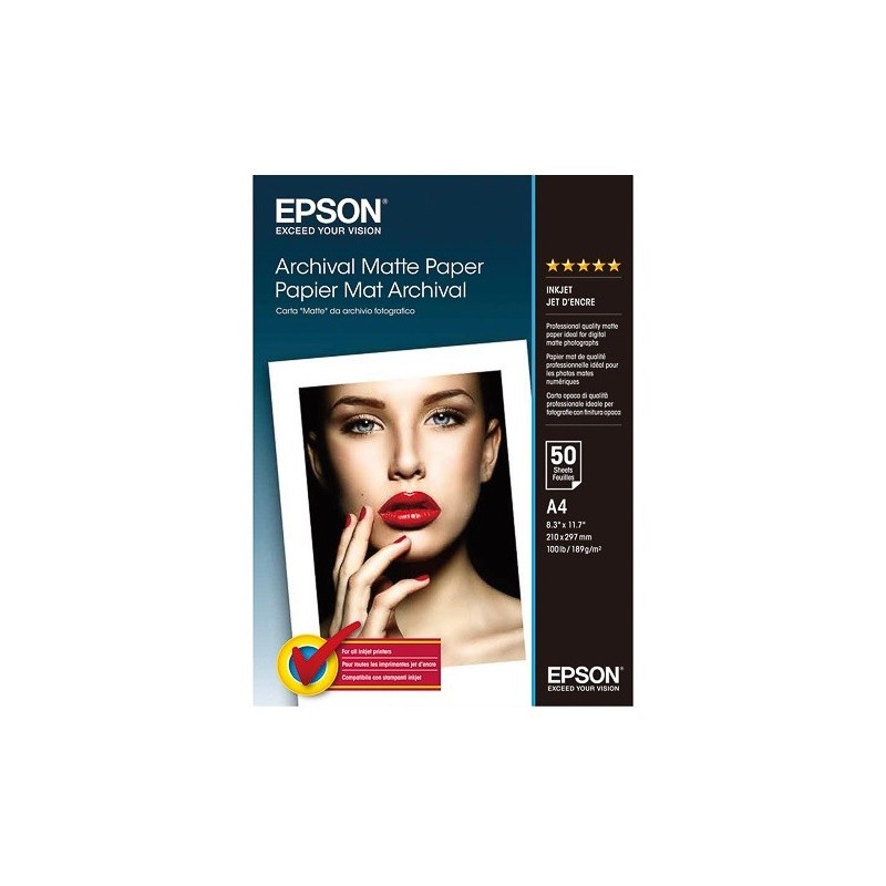 50 feuilles Papier Photo EPSON A4 - 192 gr - Finition Matte
