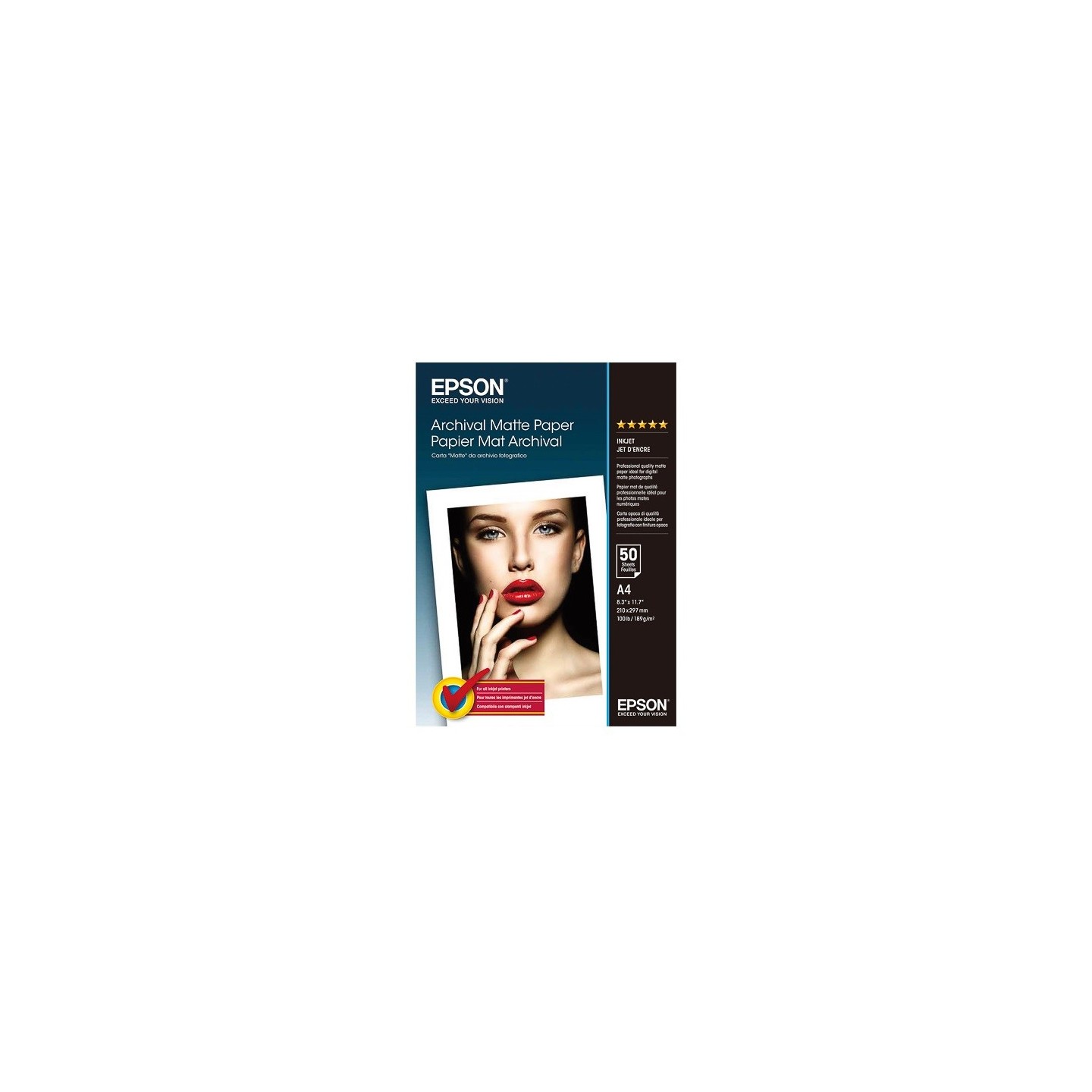 50 feuilles Papier Photo EPSON A4 - 192 gr - Finition Matte