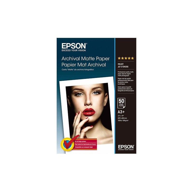 50 feuilles Papier Photo EPSON A3+ - 189 gr - Finition Matte