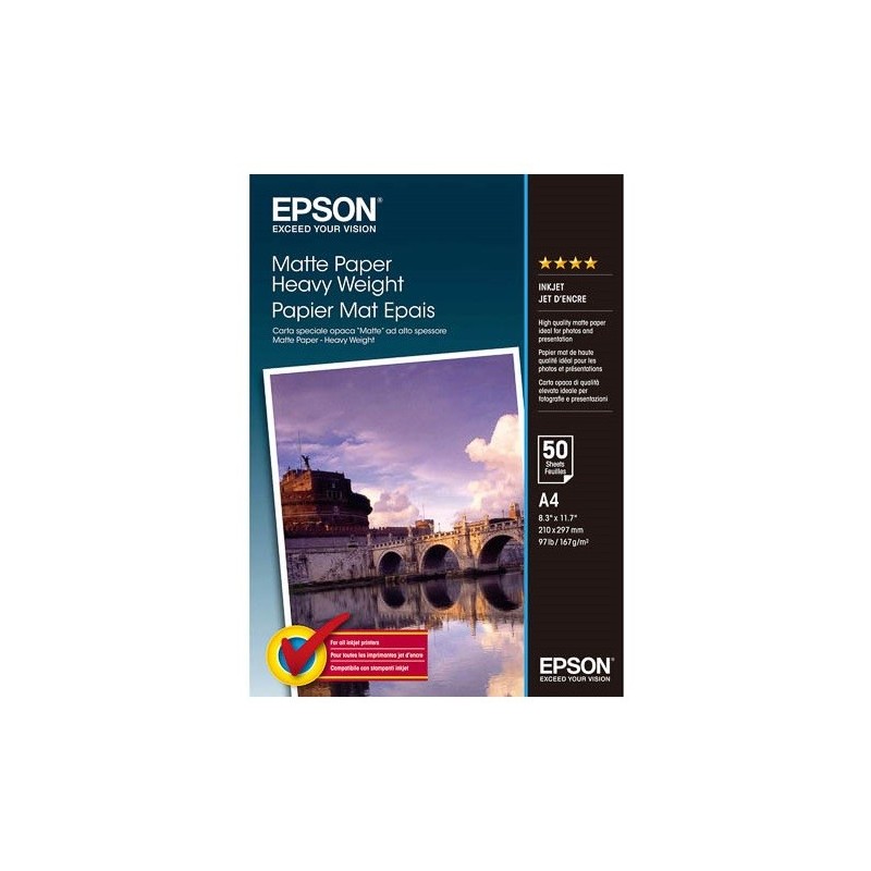 50 feuilles de papier photo mat Epson A4
