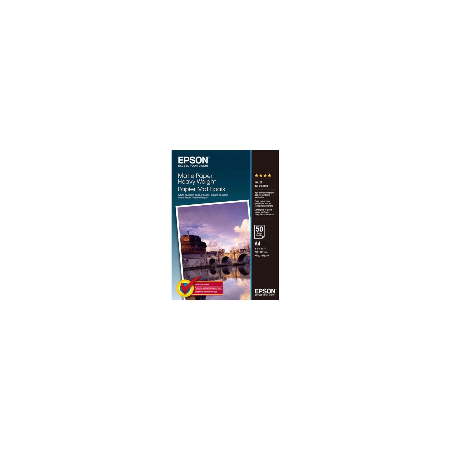 50 feuilles de papier photo mat Epson A4