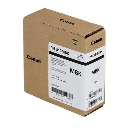 Cartouche d'encre noire Mat Canon pour Image Prograf TX2000, TX3000 (PFI310MBK)