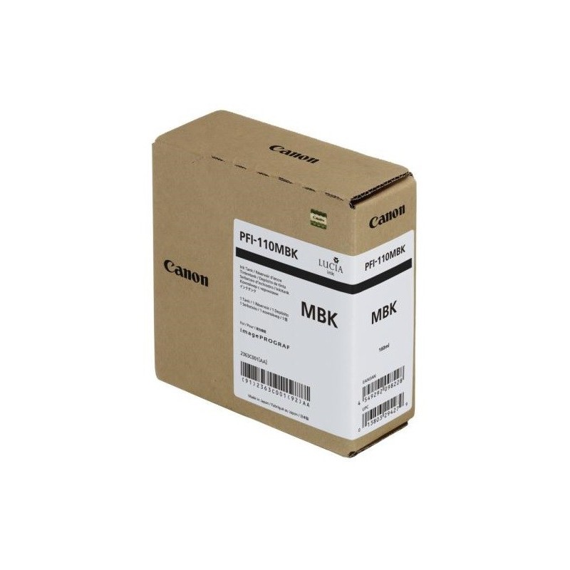 Cartouche d'encre noire Mat Canon pour Image Prograf TX2000, TX3000 (PFI110MBK)