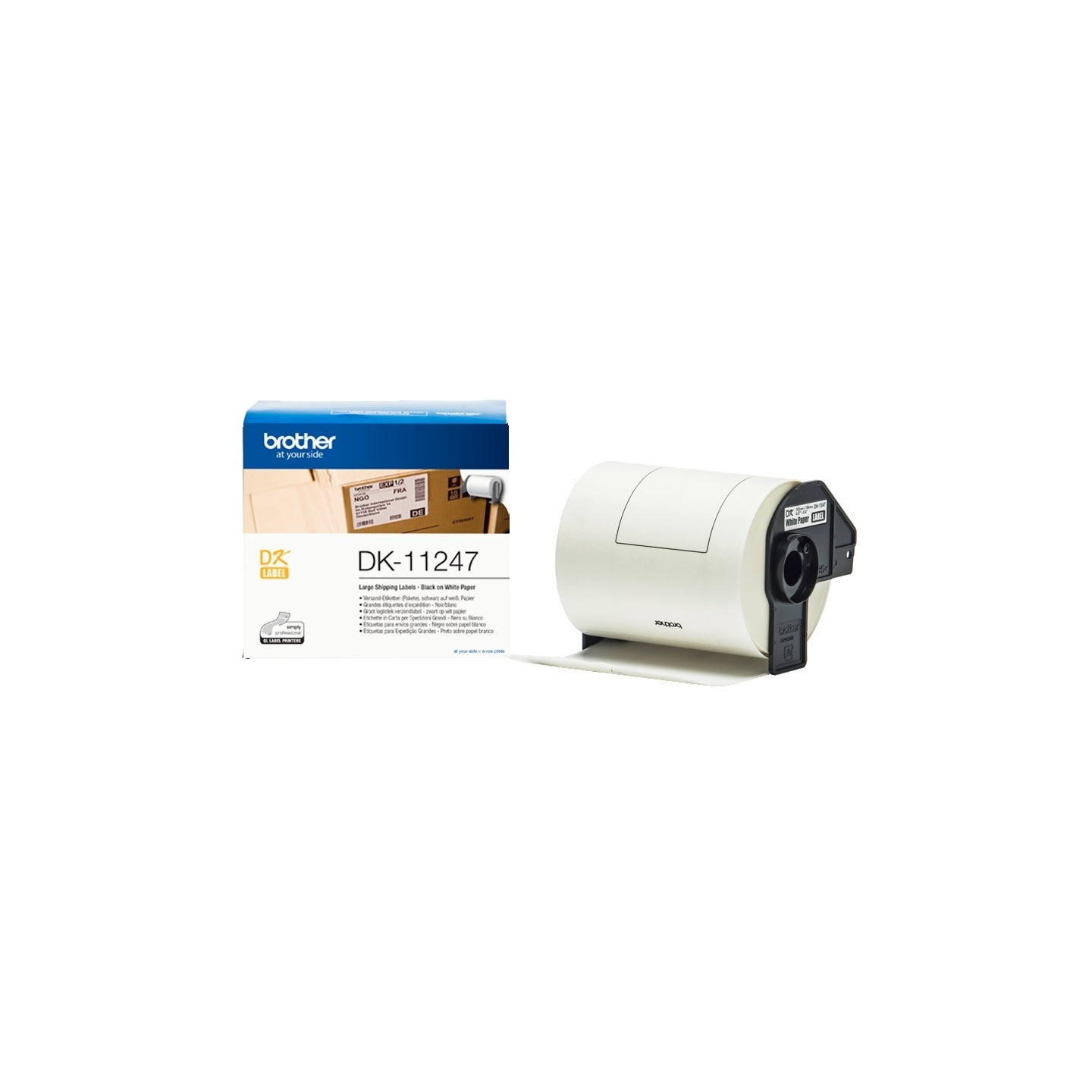 Rouleau d'étiquettes blanches DK-11247 Brother – 103 mm x 164 mm - 180 étiquettes par rouleau