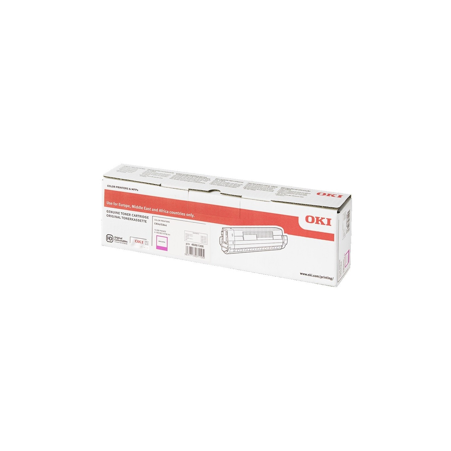 Toner Magenta haute capacité Oki original pour C834 / C844 (10 000 pages)