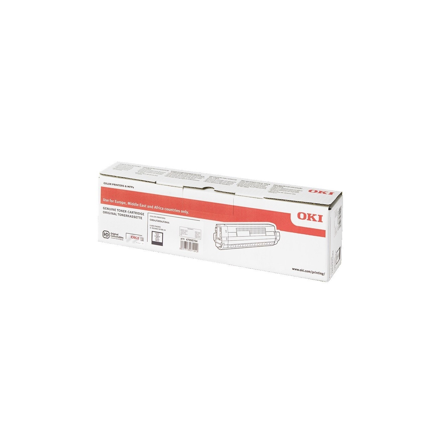 Toner noir Oki original pour C824 / C834 / C844 (5 000 pages)