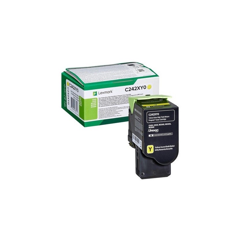 Cartouche toner jaune extra haute capacité lexmark (programme de retour - 3 500 pages)