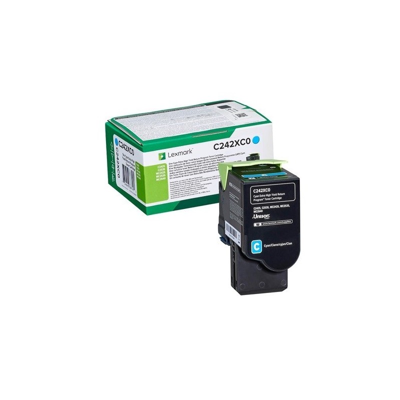 Cartouche toner cyan extra haute capacité lexmark (programme de retour - 3 500 pages)