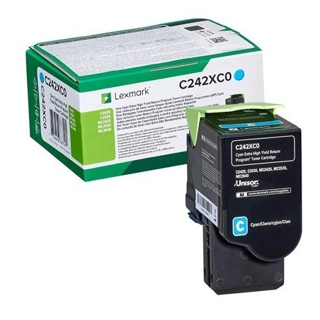 Cartouche toner cyan extra haute capacité lexmark (programme de retour - 3 500 pages)