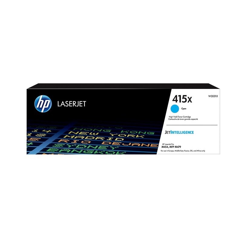 Cartouche toner Cyan haute capacité HP pour LaserJet Pro M454, M479 (N°415X)