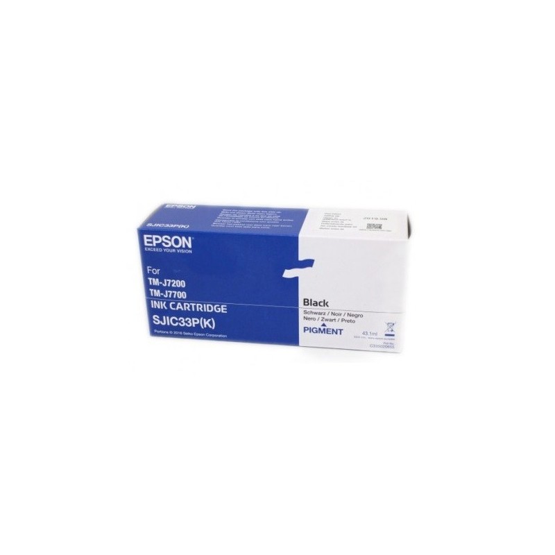 Cartouche Jet d'encre SJIC33Pk Noir EPSON (32,5 ml) pour Imprimante TM-J7200...(C33S020700)