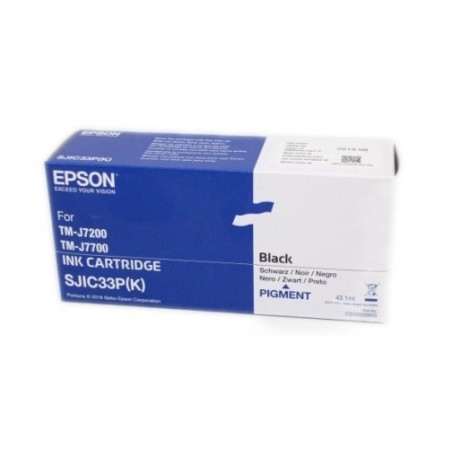Cartouche Jet d'encre SJIC33Pk Noir EPSON (32,5 ml) pour Imprimante TM-J7200...(C33S020700)