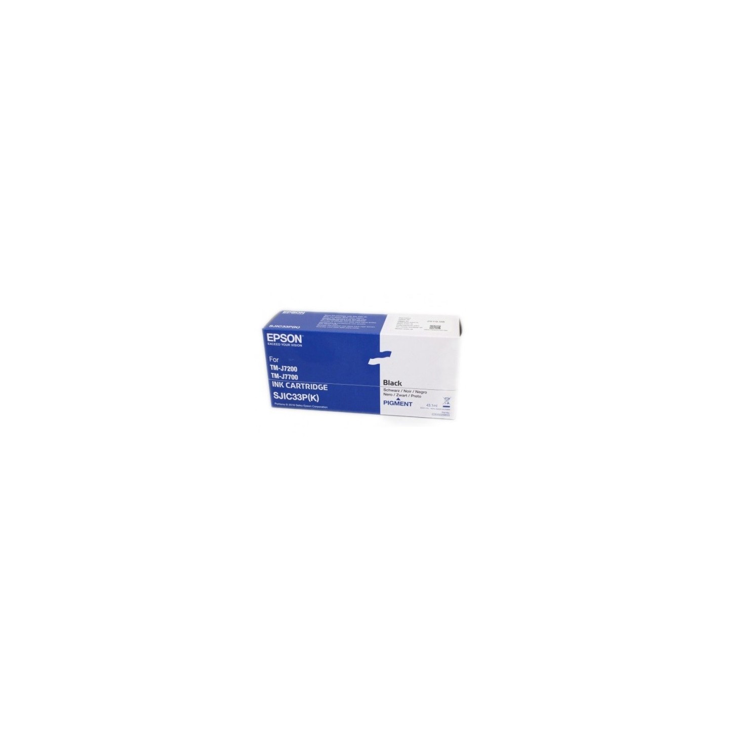 Cartouche Jet d'encre SJIC33Pk Noir EPSON (32,5 ml) pour Imprimante TM-J7200...(C33S020700)