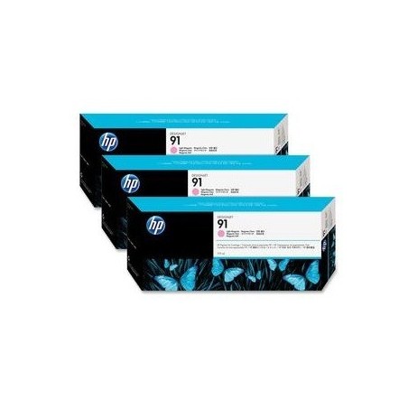 Pack 3 Cartouches magenta clair HP pour designjet Z6100 (N°91), Toner Express : achat en ligne de Pack 3 Cartouches magenta clai