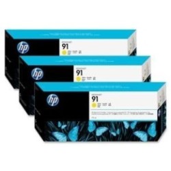 Pack 3 Cartouches jaune HP pour designjet Z6100 (N°91), Toner Express : achat en ligne de Pack 3 Cartouches jaune HP pour design