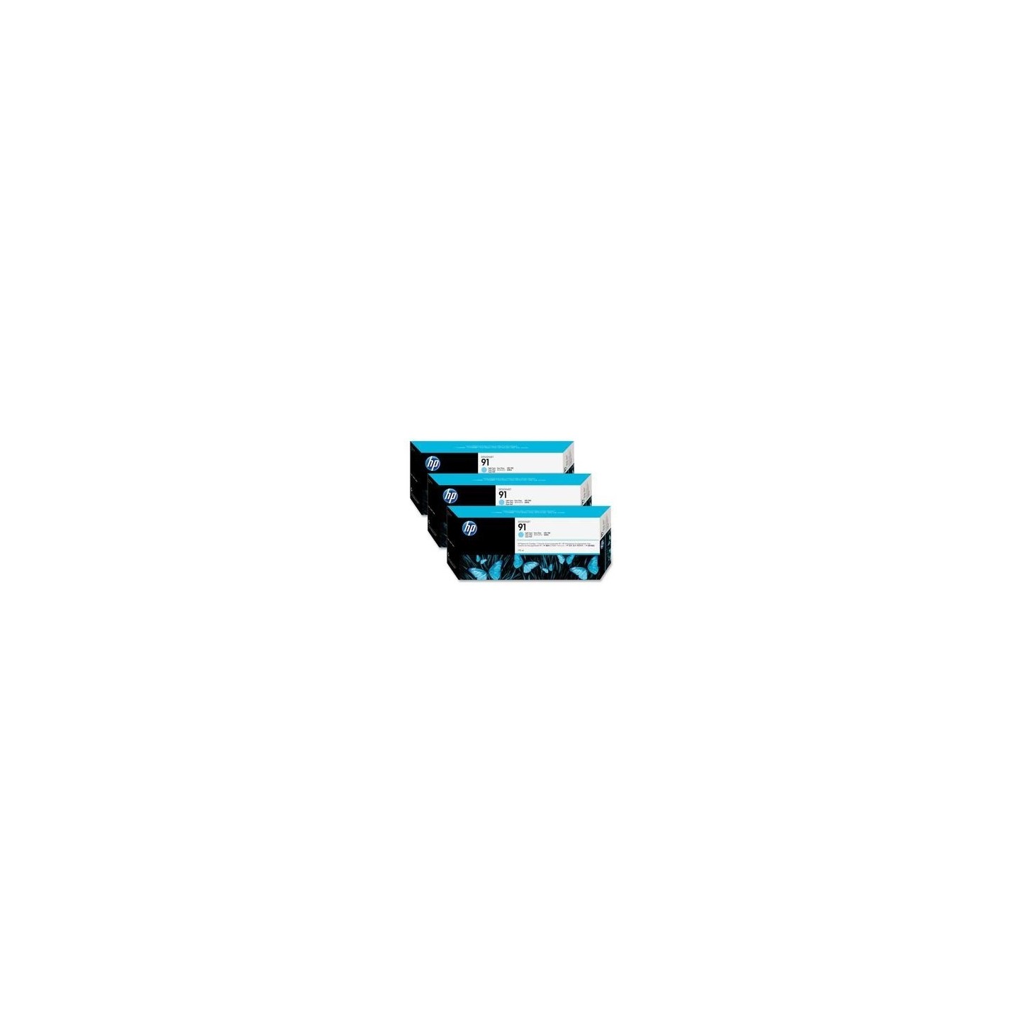 Pack 3 Cartouches cyan clair HP pour designjet Z6100 (N°91), Toner Express : achat en ligne de Pack 3 Cartouches cyan clair HP p