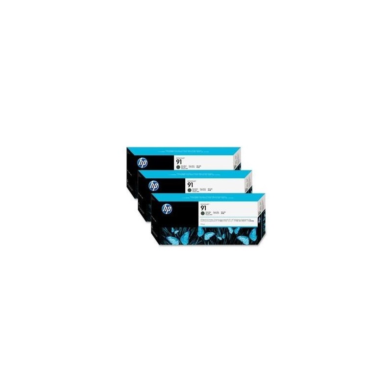 Pack 3 Cartouches noir mat HP pour designjet Z6100 (N°91), Toner Express : achat en ligne de Pack 3 Cartouches noir mat HP pour 