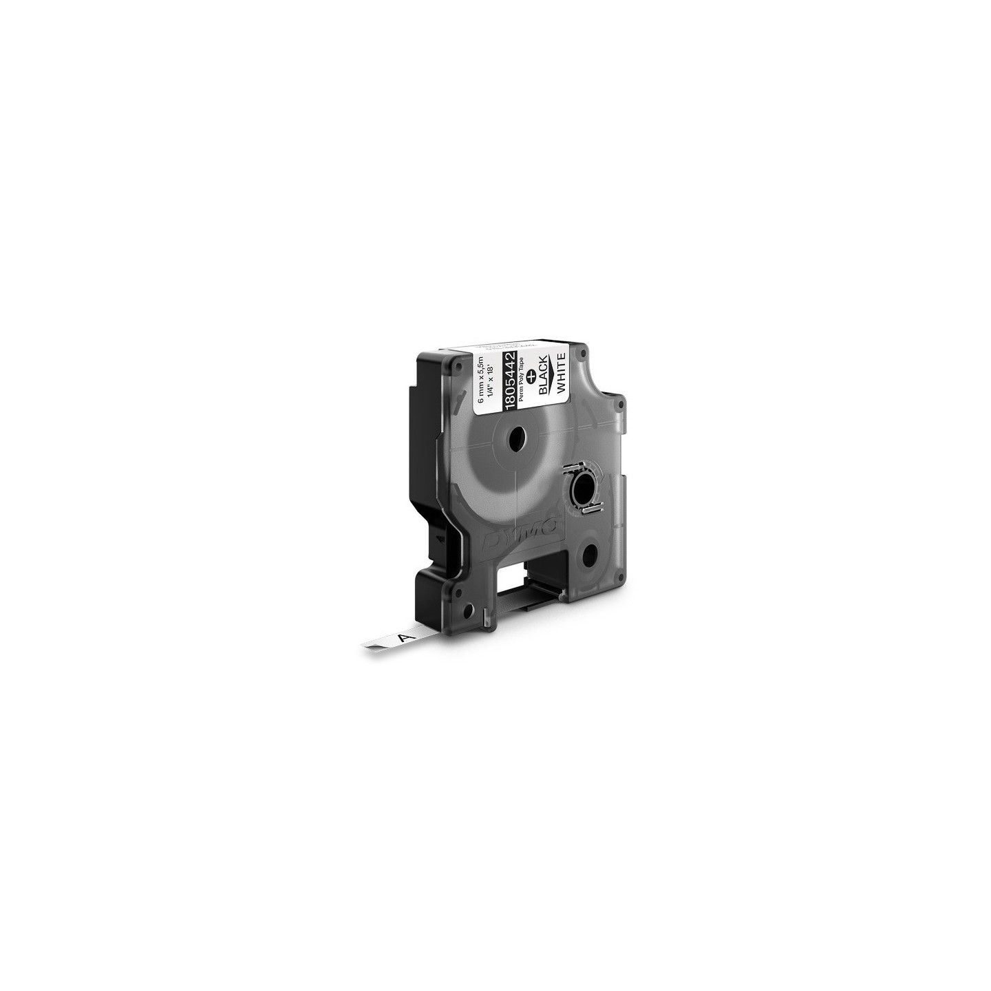 Ruban Polyester permanent Dymo  6mm x 5,5m (Noir/Blanc)