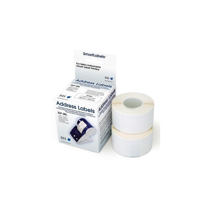 2 x 130 Etiquettes Adresses Blanches SEIKO pour Imprimante Etiquette Thermique (89 x 28mm)
