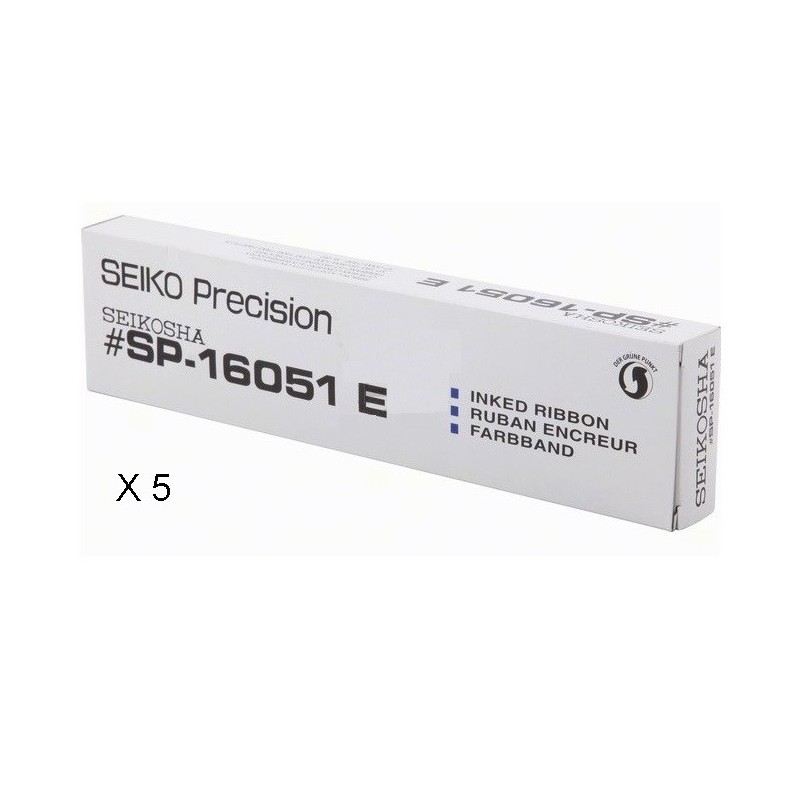 Pack 5 Rubans nylon noir Seikosha pour SP12000 ...(SP-16051E) - 2,5 Mil. caractères.