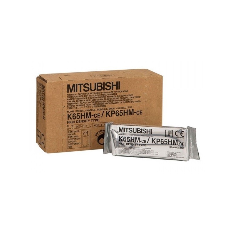Pack 4 rouleaux papier thermique haute densité Mitsubishi pour imprimante vidéo P66 