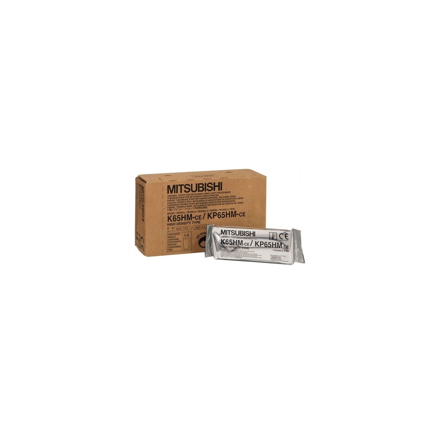 Pack 4 rouleaux papier thermique haute densité Mitsubishi pour imprimante vidéo P66 