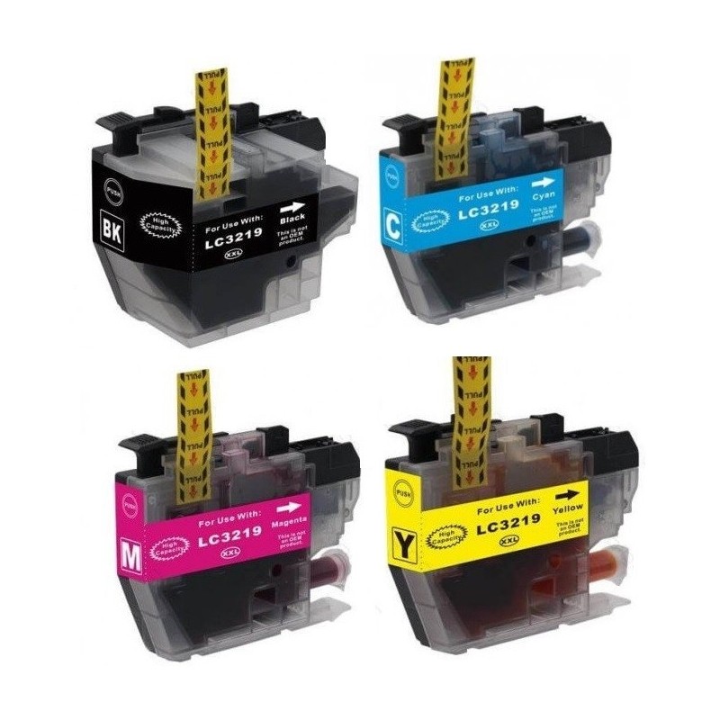 Pack 4 Cartouches Jet d'encre Haute capacité Générique pour Imprimante BROTHER 