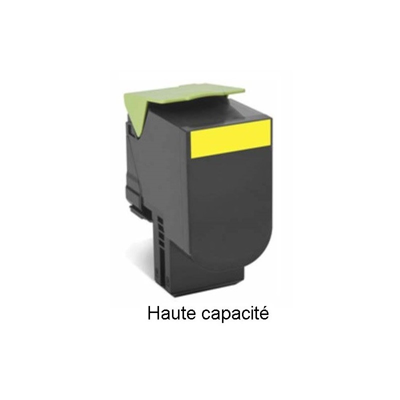 Toner Jaune générique Haute capacité pour Lexmark CX410 / CX510...  (802HY)