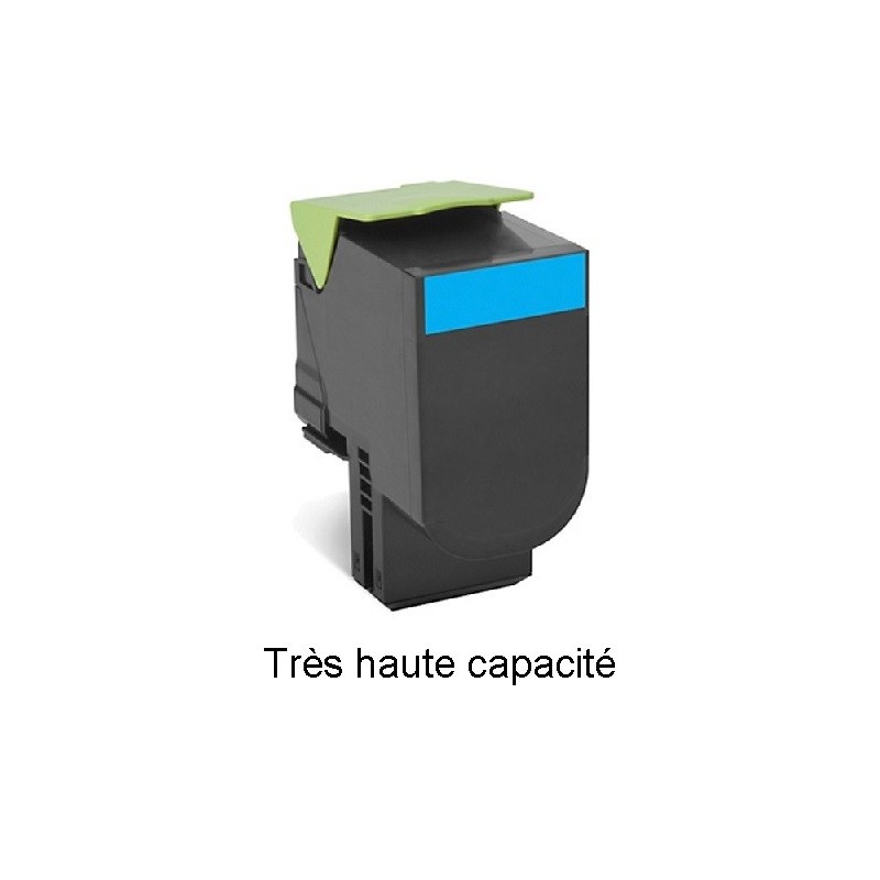 Toner Cyan générique très haute capacité pour Lexmark CX510...  (802XC)